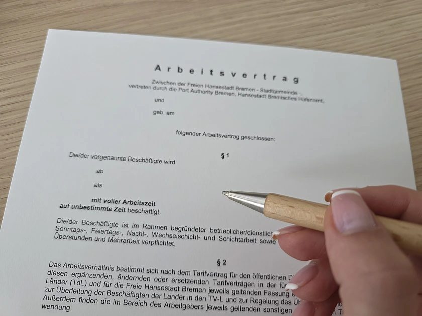 Muster eines Arbeitsvertrages Beispielbild